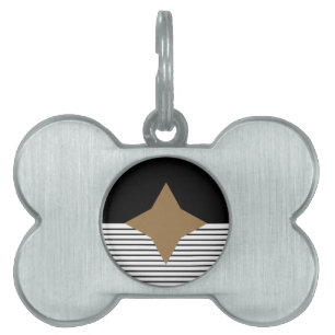 Médaillons Pour Animaux Domestiques Black White Colorblock & Brown Diamond