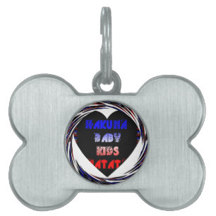 Médaillons Pour Animaux Domestiques Blue Black Hakuna Matata Baby Kids Design.png