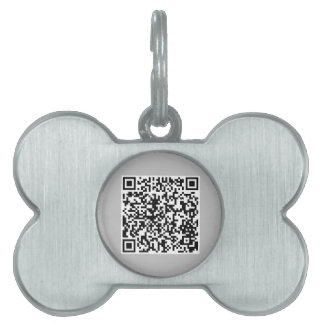 Médaillons Pour Animaux Domestiques Bone gris mignon en forme de QR Code Chien Numéro