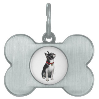 Médaillons Pour Animaux Domestiques Boston Terrier (A) - regardant vers le haut