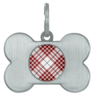 Médaillons Pour Animaux Domestiques Buchanan tartan rouge blanc plaid
