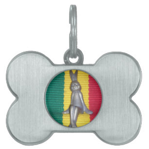 Médaillons Pour Animaux Domestiques Bunny à Rasta Couleurs : Une touche d'art Super