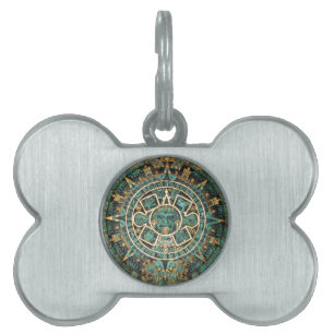 Médaillons Pour Animaux Domestiques Calendrier rond antique maya aztèque de disque