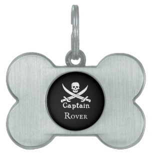 Médaillons Pour Animaux Domestiques Capitaine pirate personnalisée