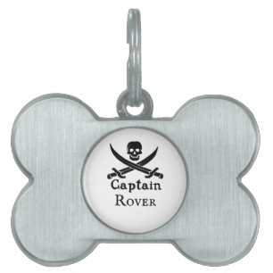 Médaillons Pour Animaux Domestiques Capitaine pirate personnalisée