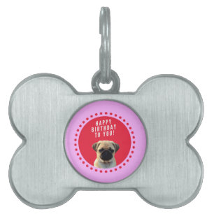 Médaillons Pour Animaux Domestiques Carlin mignon Chien Chien Heureux Anniversaire Chi