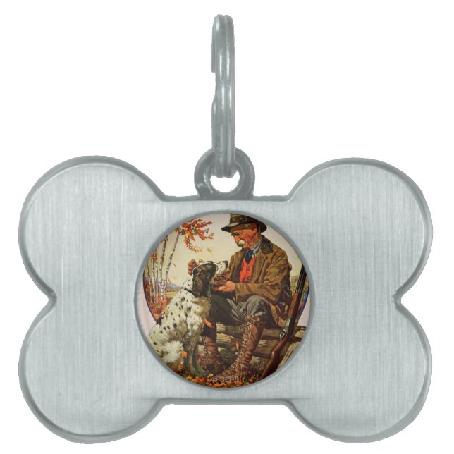 Médaillons Pour Animaux Domestiques Chasseur et épagneul (Devant)