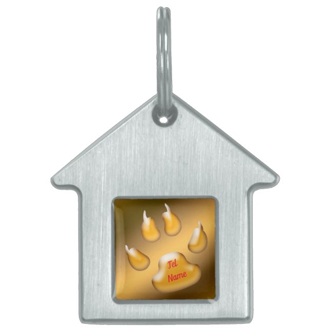 Médaillons Pour Animaux Domestiques Chat doré (Devant)