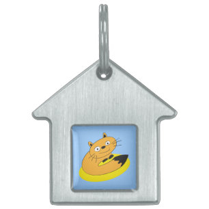 Médaillons Pour Animaux Domestiques Chat souriant Étiquette pour animal de compagnie