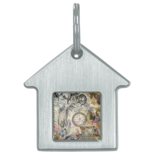 Médaillons Pour Animaux Domestiques Cheshire Chat Alice Wonderland Classic (Devant)