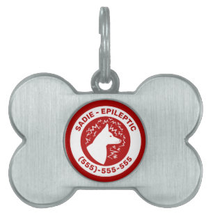 Médaillons Pour Animaux Domestiques Chien Blanc Aux Oreilles Dressées Alerte et Inform