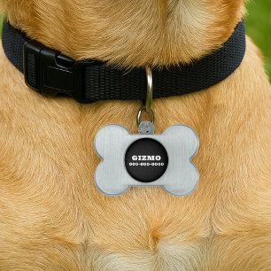 Médaillons Pour Animaux Domestiques Chien de nom personnalisé en noir gras