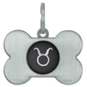 Médaillons Pour Animaux Domestiques Chrome Argent Comme Taurus Zodiac Panneau Décor