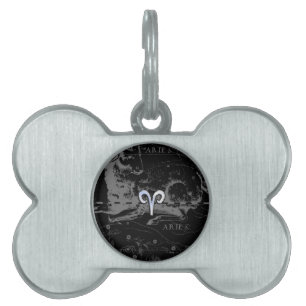 Médaillons Pour Animaux Domestiques Chrome comme Aries Symbole Zodiac sur Hevelius