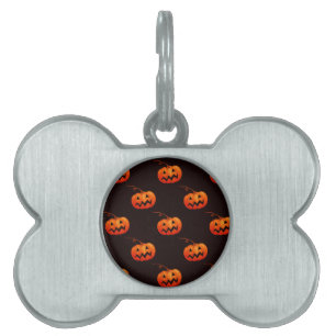 Médaillons Pour Animaux Domestiques Citrouilles d'Halloween, Citrouilles Orange Trick 