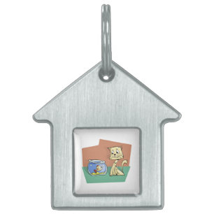 Médaillons Pour Animaux Domestiques Clipart de chat et de poisson