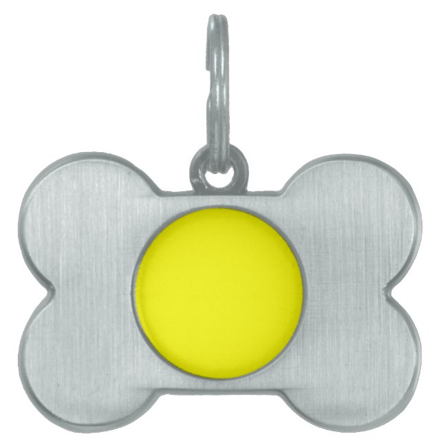 Médaillons Pour Animaux Domestiques Code hexadécimal jaune néon FFFF01 (Devant)