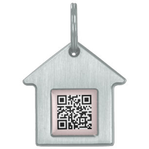 Médaillons Pour Animaux Domestiques Code QR   Chat de chien rose pâle en cas de perte