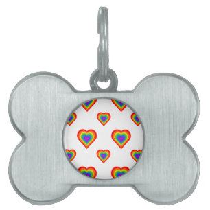Médaillons Pour Animaux Domestiques Coeur arc-en-ciel