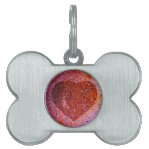 Médaillons Pour Animaux Domestiques coeur rose corail