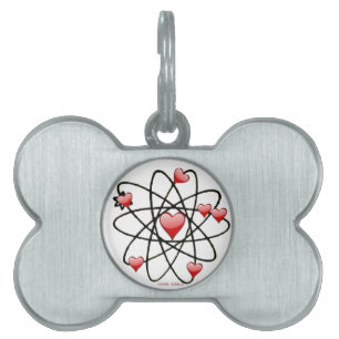 Médaillons Pour Animaux Domestiques Coeurs rouges de Saint Valentin atomique