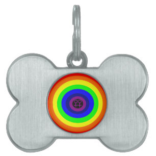 Médaillons Pour Animaux Domestiques Collier pour lesbiennes rond arc-en-ciel
