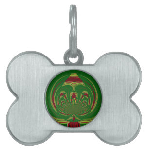 Médaillons Pour Animaux Domestiques Conception Motif de Motif Floral Éthique Africaine