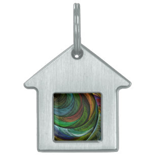 Médaillons Pour Animaux Domestiques Couleur Gloire Moderne Art Abstrait Motif Élégant