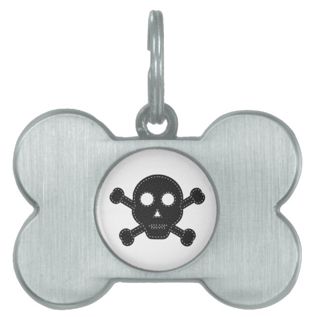 Médaillons Pour Animaux Domestiques Crâne à flancs noirs (Devant)