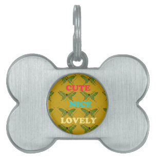 Médaillons Pour Animaux Domestiques Décor de papillon coloré : mignon, agréable et séd