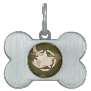 Médaillons Pour Animaux Domestiques Décor Vintage du stylo étoile sur style Camo