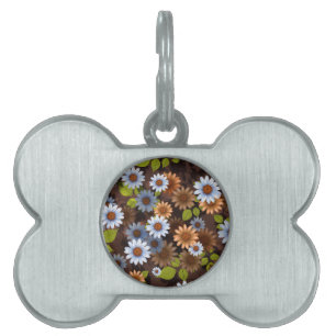 Médaillons Pour Animaux Domestiques Design floral 2