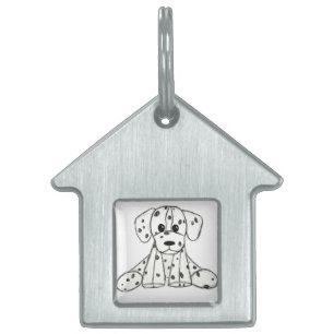 Médaillons Pour Animaux Domestiques Dessin simple de contour de chien en peluche dalma