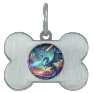 Médaillons Pour Animaux Domestiques Dragon bleu