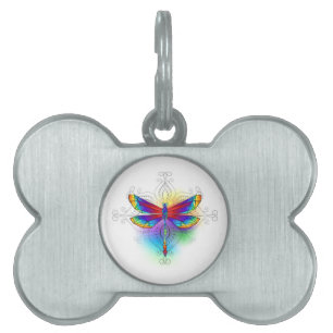 Médaillons Pour Animaux Domestiques Dragonfly en arc-en-ciel