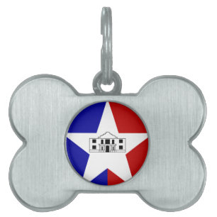 Médaillons Pour Animaux Domestiques Drapeau de San Antonio, Texas Pet ID balise