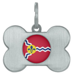 Médaillons Pour Animaux Domestiques Drapeau de St. Louis, Missouri Numéro d'identifica