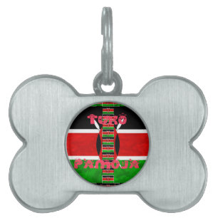 Médaillons Pour Animaux Domestiques Drapeau du Kenya : Tuko Pamoja - Design d'art de l
