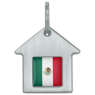 Médaillons Pour Animaux Domestiques Drapeau du Mexique, Bandera de la République mexic