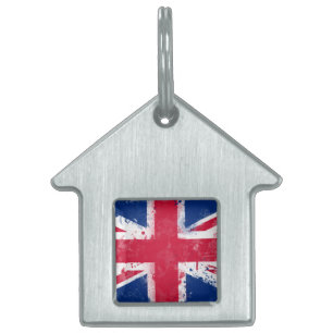 Médaillons Pour Animaux Domestiques Drapeau du Royaume-Uni ou de l'Union Jack