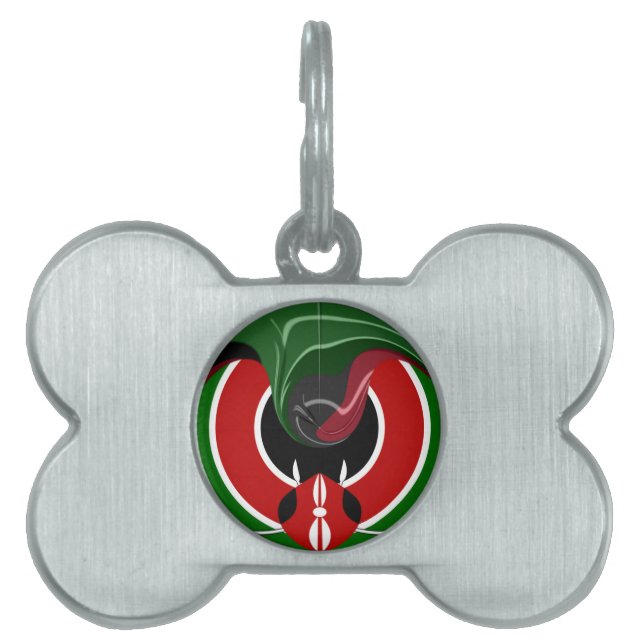 Médaillons Pour Animaux Domestiques Drapeau Fluid Kenyan : Un design moderne (Devant)