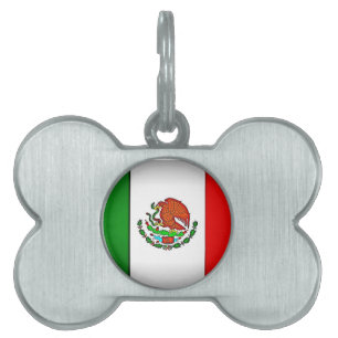 Médaillons Pour Animaux Domestiques Drapeau mexicain stylisé