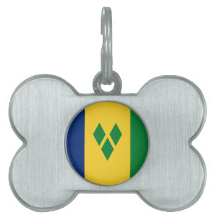 Médaillons Pour Animaux Domestiques Drapeau Saint-Vincent-et-les Grenadines Vincy