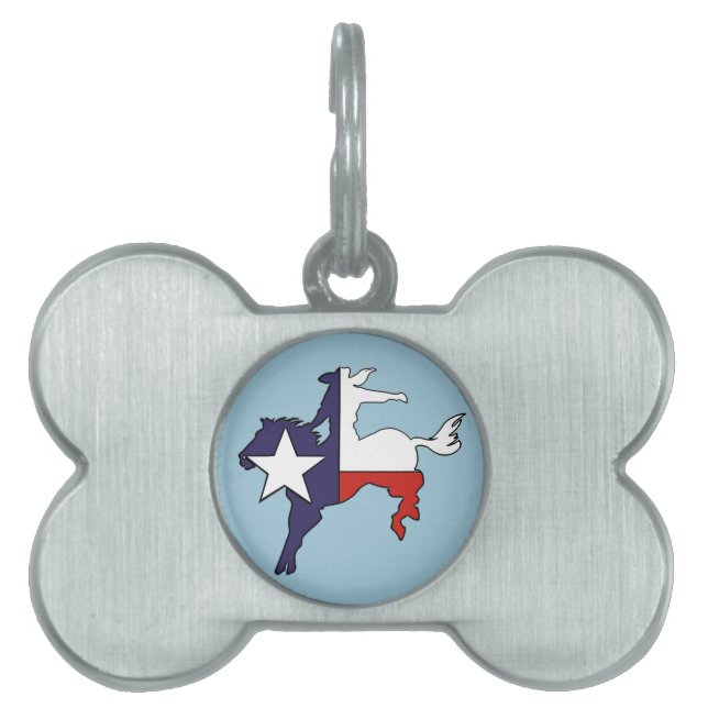 Médaillons Pour Animaux Domestiques Drapeau s'opposant de cowboy de cheval d'ensemble (Devant)