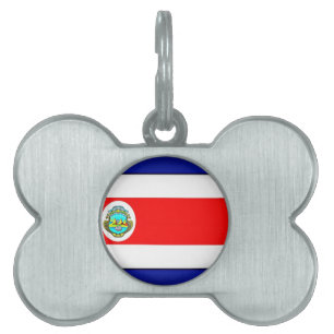 Médaillons Pour Animaux Domestiques Drapeau stylisé du Costa Rica