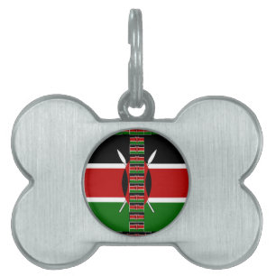 Médaillons Pour Animaux Domestiques Drapeaux miniers sans fil du Kenya Frames Art