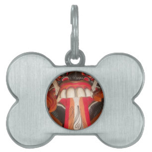 Médaillons Pour Animaux Domestiques Drôle effrayant Langue bizarre asiatique Halloween