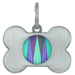 Médaillons Pour Animaux Domestiques Edgy Blue Purple Cyan Chevron Art Imprimer