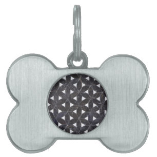 Médaillons Pour Animaux Domestiques élégant Gris Mosaïque fleur de vie Carrelage motif