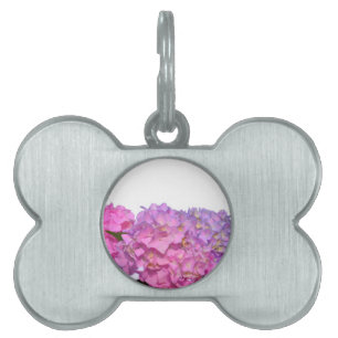 Médaillons Pour Animaux Domestiques Elégante florales violettes roses hydrangées